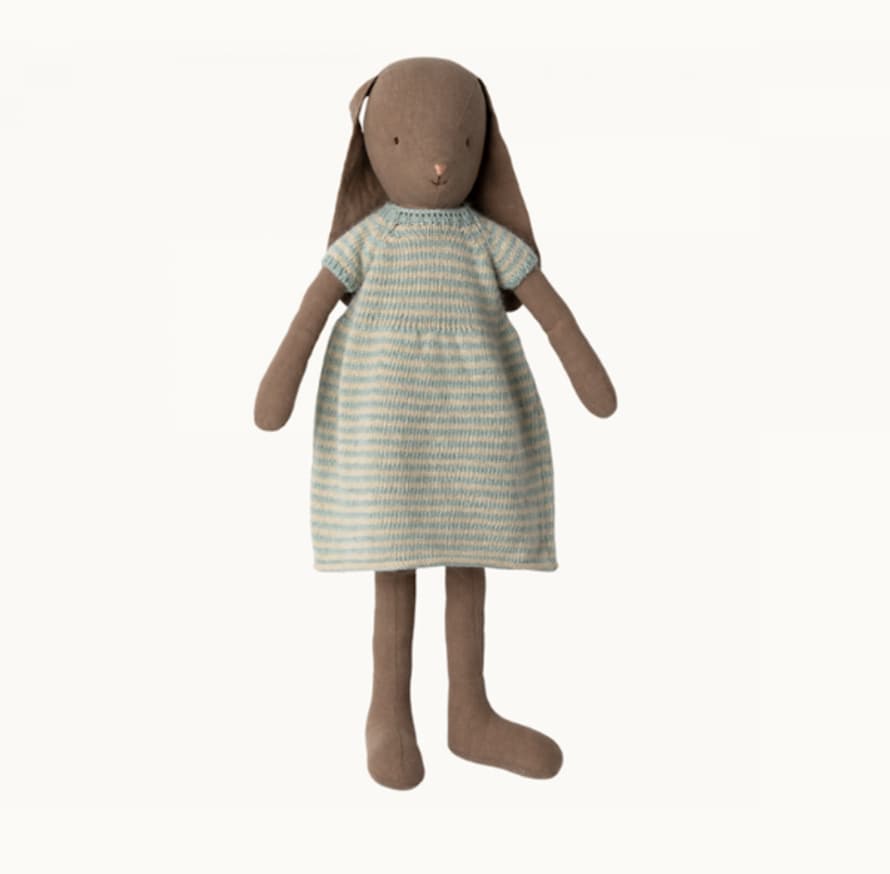Maileg Bunny Size 4 Brown Knitted Dress
