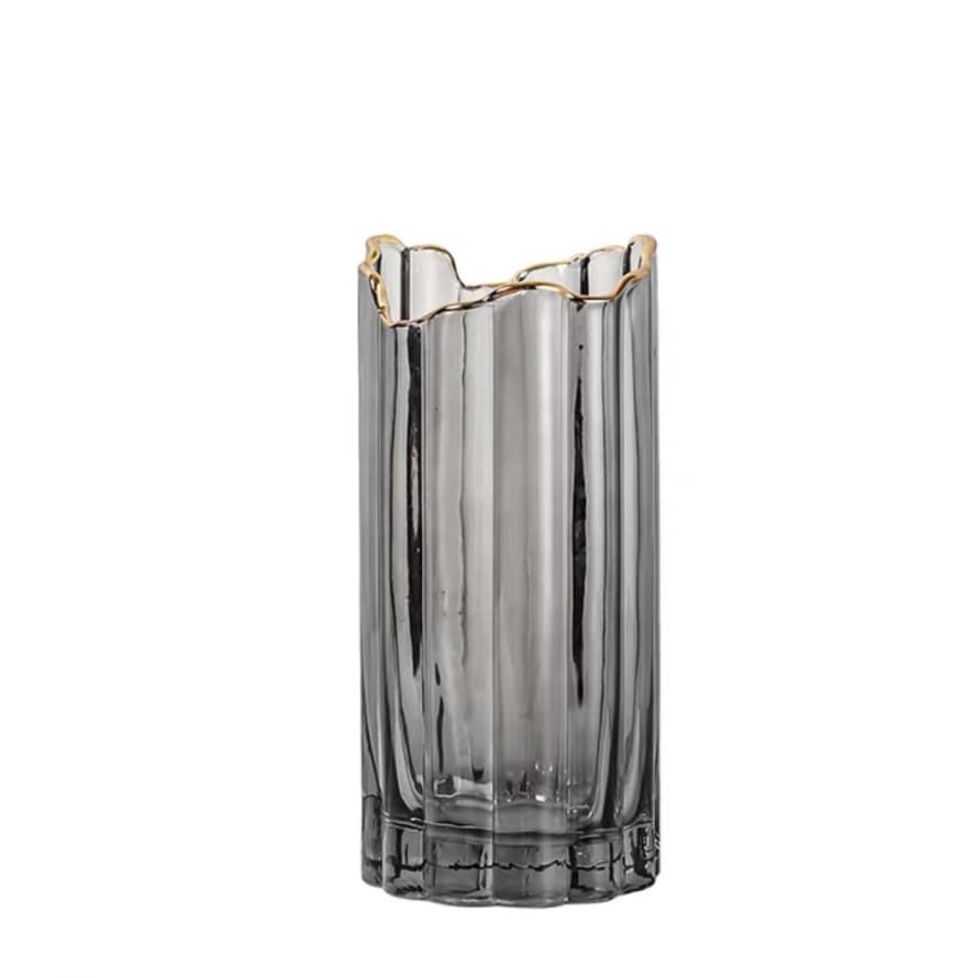Joca Home Concept 25cm Copper Rim Smoky Glass Vase