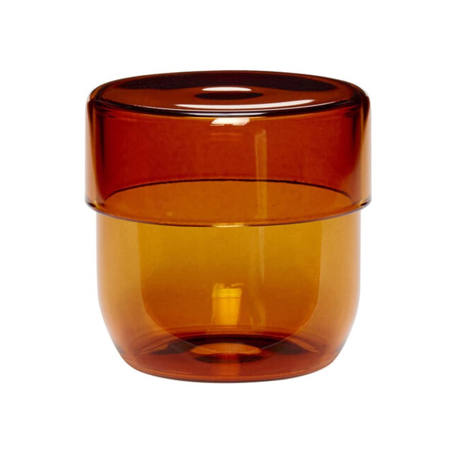 Hubsch Small Amber Glass Pop Storage Jar