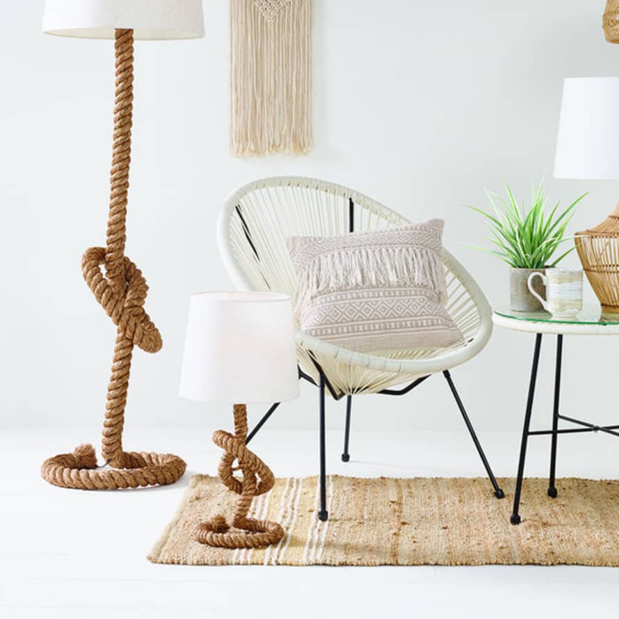 Distinctly Living Rope Knot Lamp And Shade
