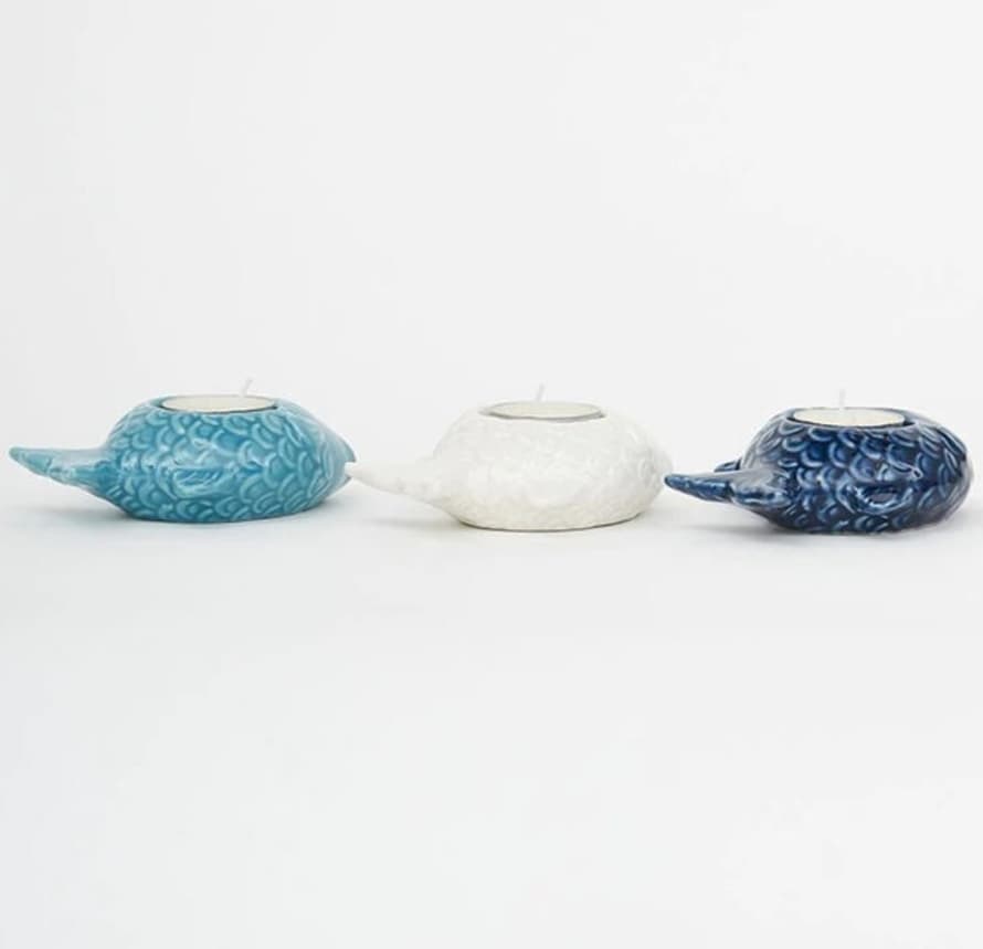 Distinctly Living Fish Tealight Holder - Blue, White Or Turquoise