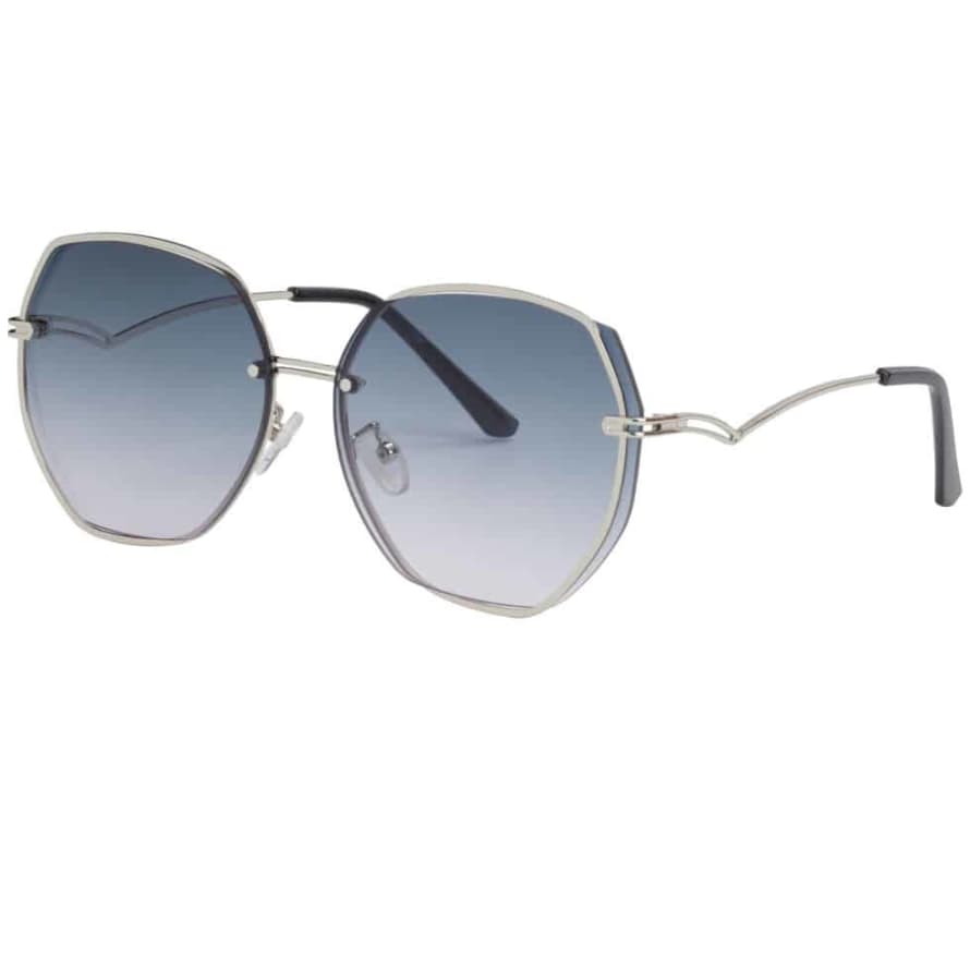 Elie Beaumont  Silver & Blue Sunglasses