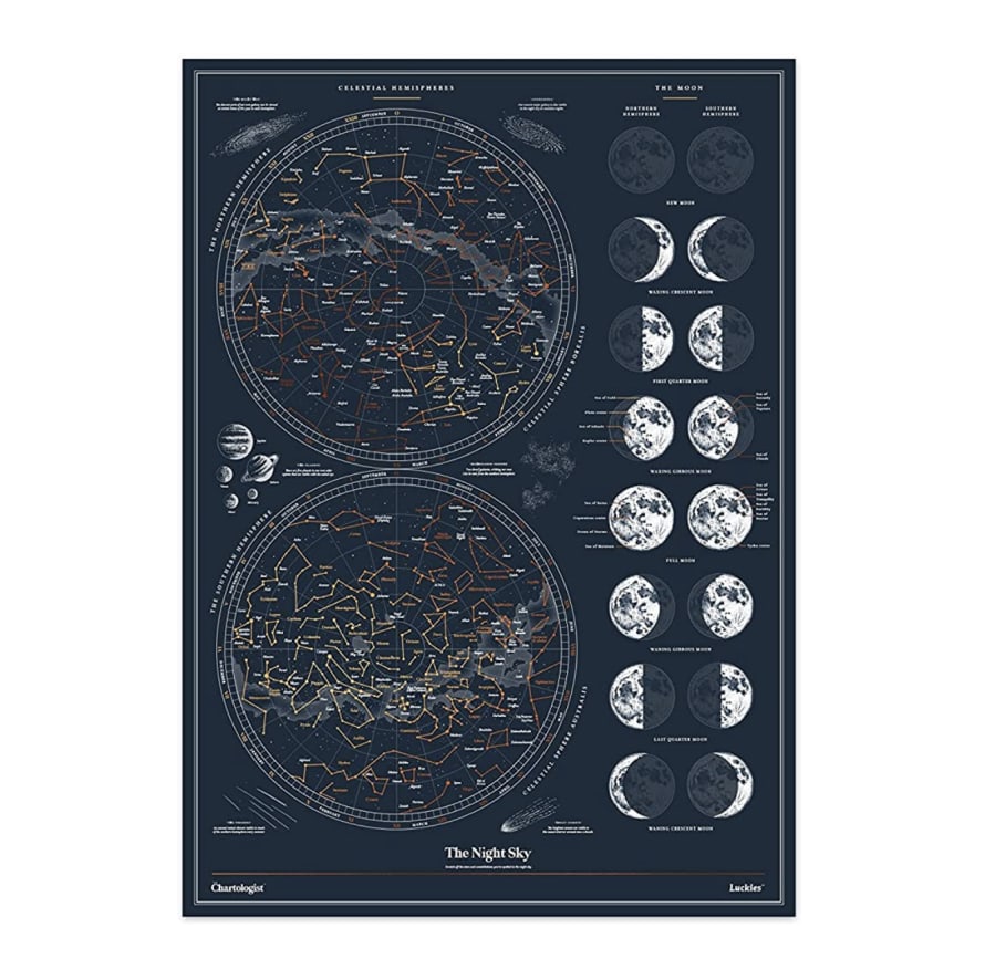 Luckies Of London The Chartologist  - Night Sky Scratch Off Print