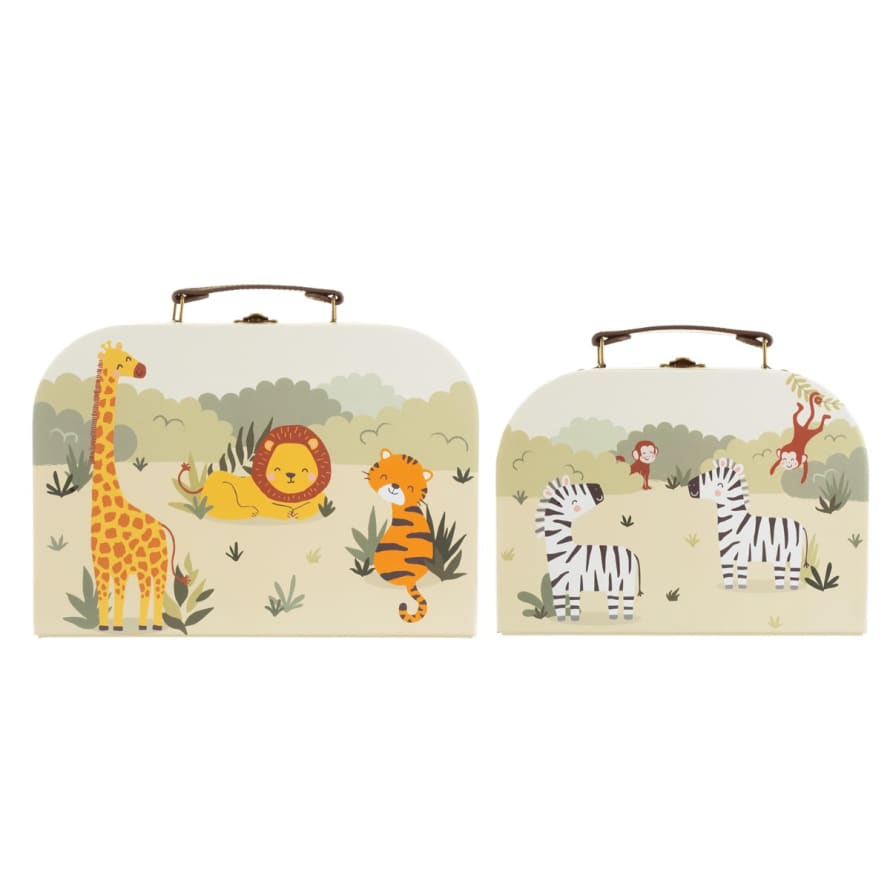 Sass & Belle  Medium Savana Safari Animals Suitcase