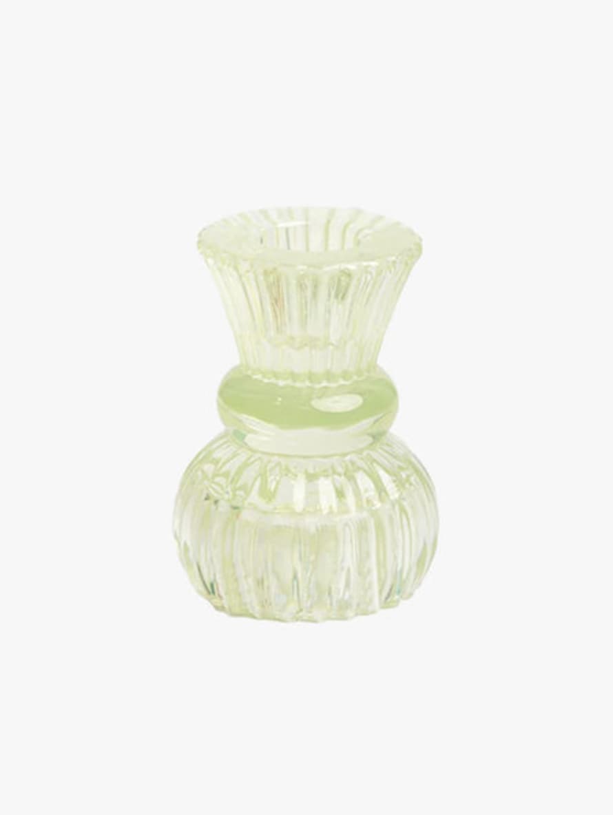 Talking Tables Boho Small Green Glass Candle Holder