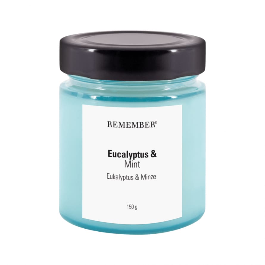 Remember Remember Scented Candle In 100% Soy Wax Eucalyptus & Mint Fragrance Burn Time 35 Hours