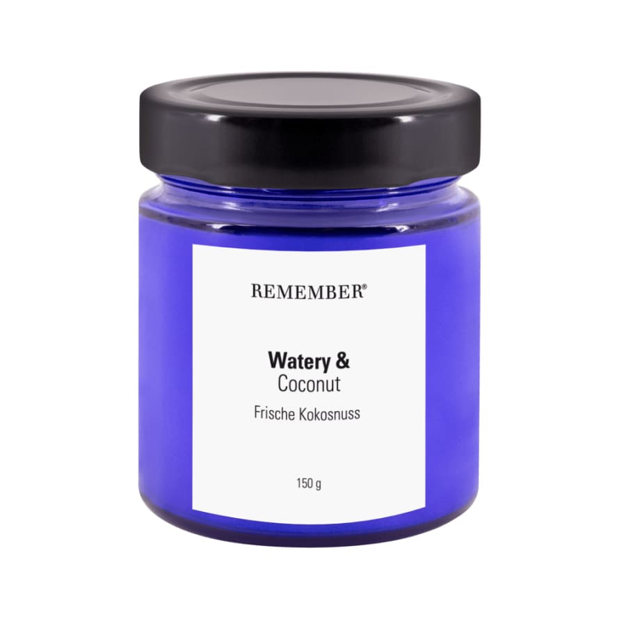 Remember Remember Scented Candle In 100% Soy Wax Fresh Watery & Coconut Fragrance Burn Time 35 Hours
