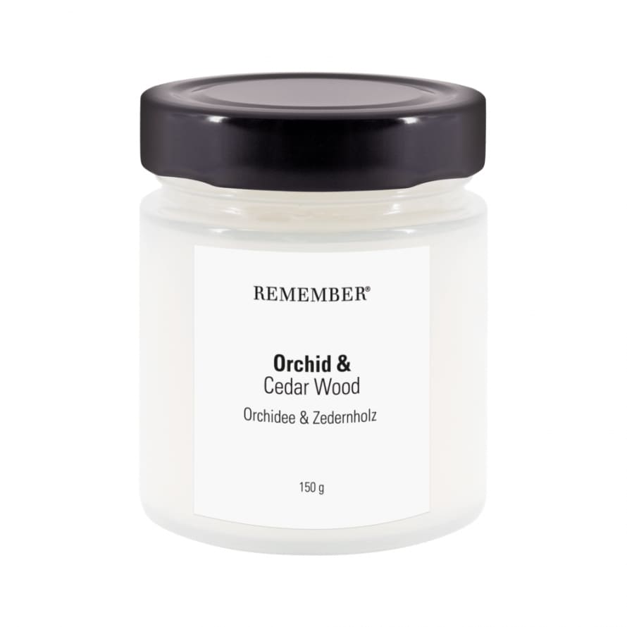 Remember Remember Scented Candle In 100% Soy Wax Orchid & Cedar Wood Fragrance Burn Time 35 Hours