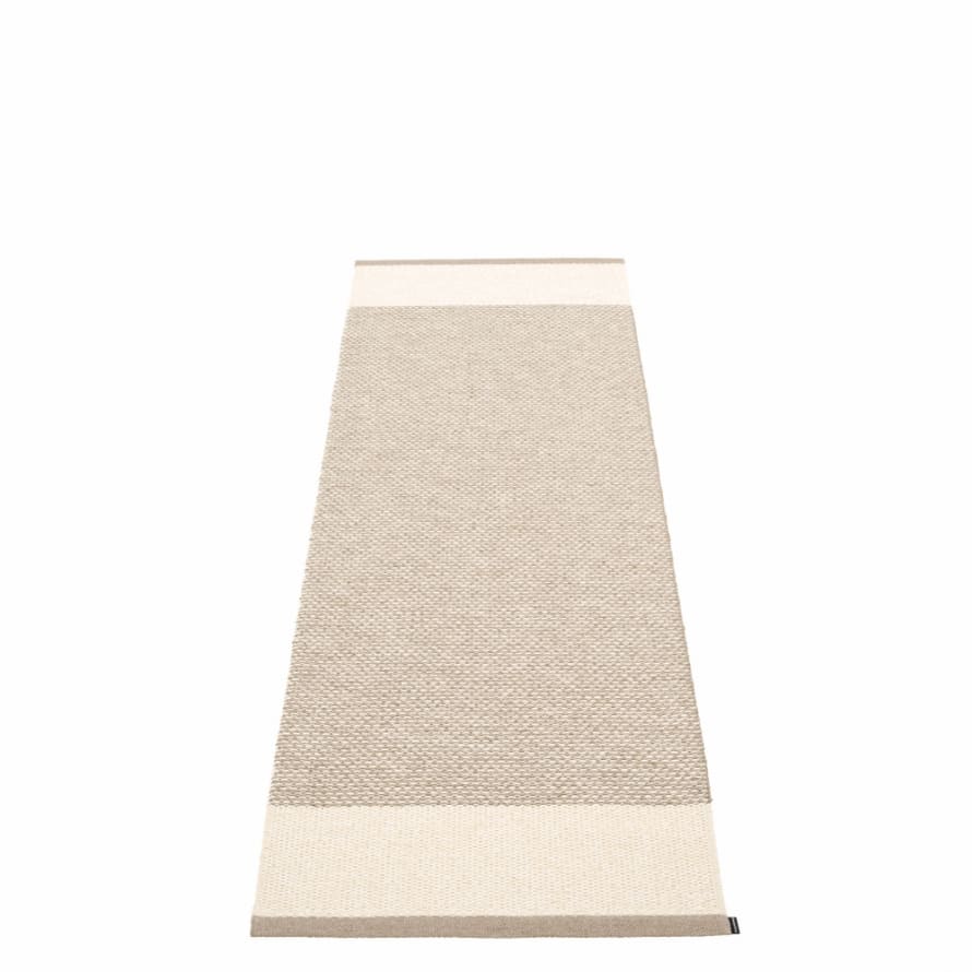 Pappelina Edit Design Washable Durable Floor Or Runner Rug 70x200cm Mud/vanilla/linen Metallic