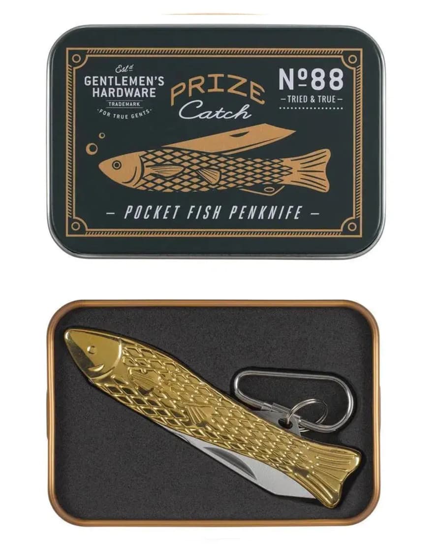 Gentlemen's Hardware Prize Catch Pocket Fishing Penknife - Brass