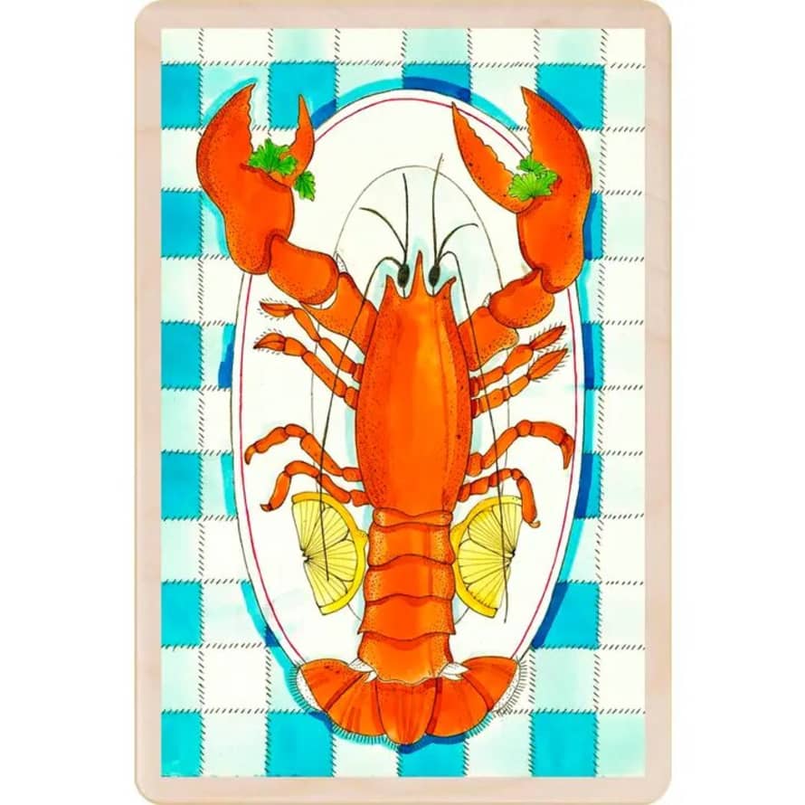 The Wooden Postcard Company Lobster Dinner Wooden Postcard