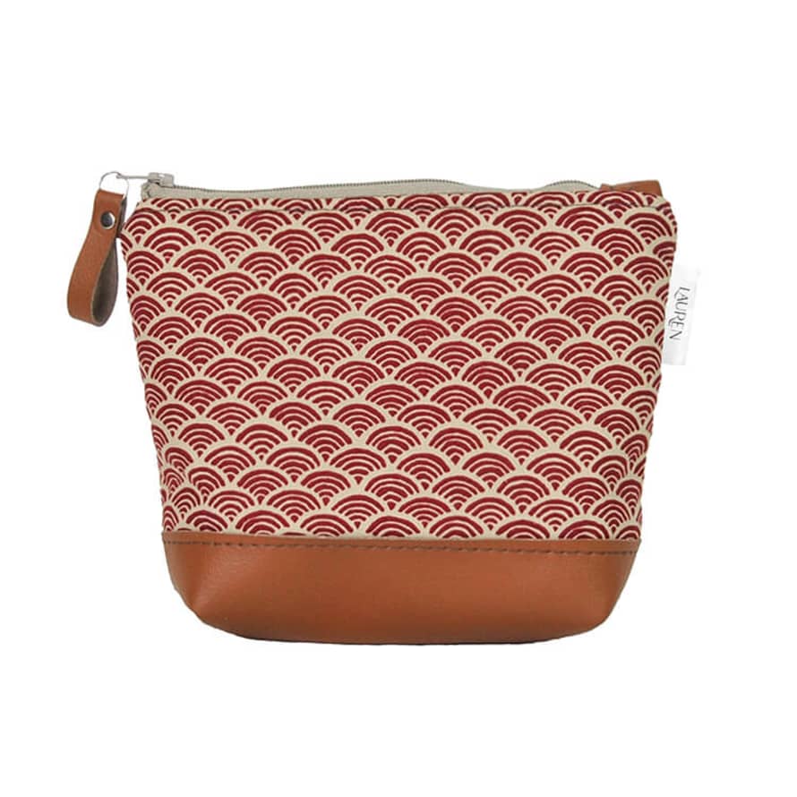 Lauren Holloway Make Up Bag - Japanese Red Wave Design