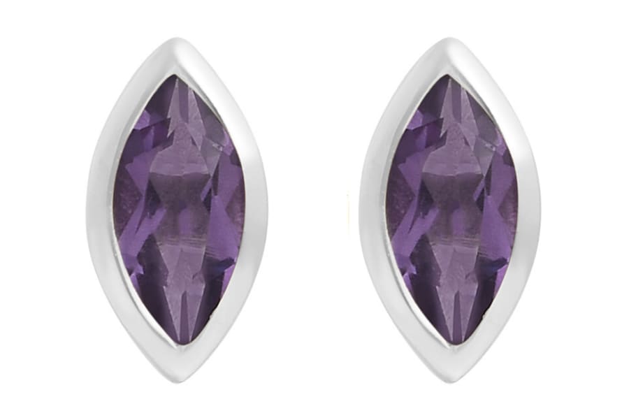 Pomegranate Marquise Studs Amethyst Earrings