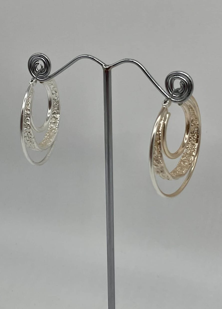 Pilgrim Silver Plated 3 Hoop Earrings