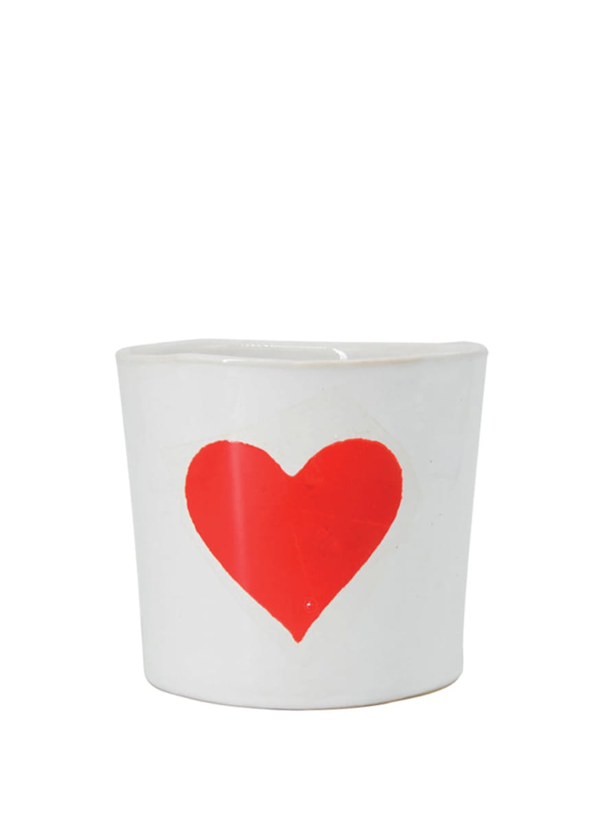 Kuhn Keramik Kühn Keramik Big Red Heart Coffee Beaker In White