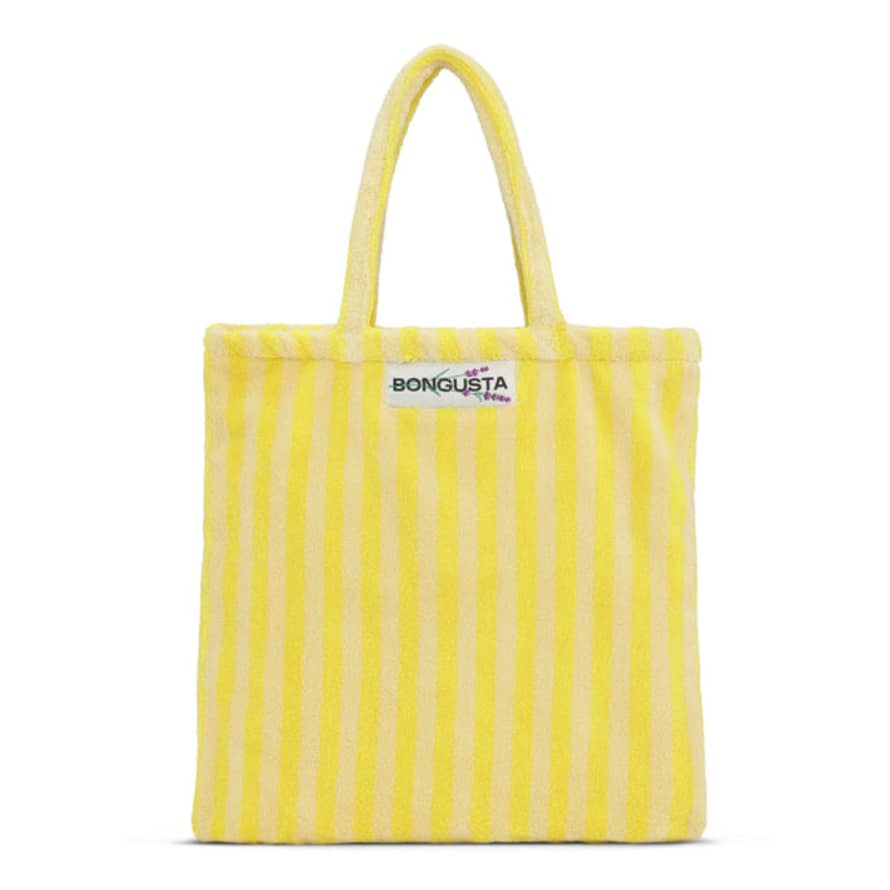 bongusta Naram Tote Bag Pristine & Neon Yellow Stripe