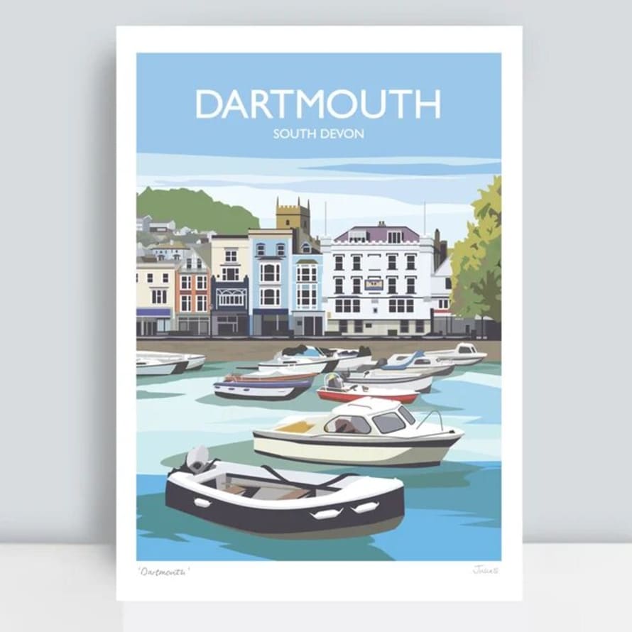 Julia S Illustrations Dartmouth Harbour Print (Julia S)