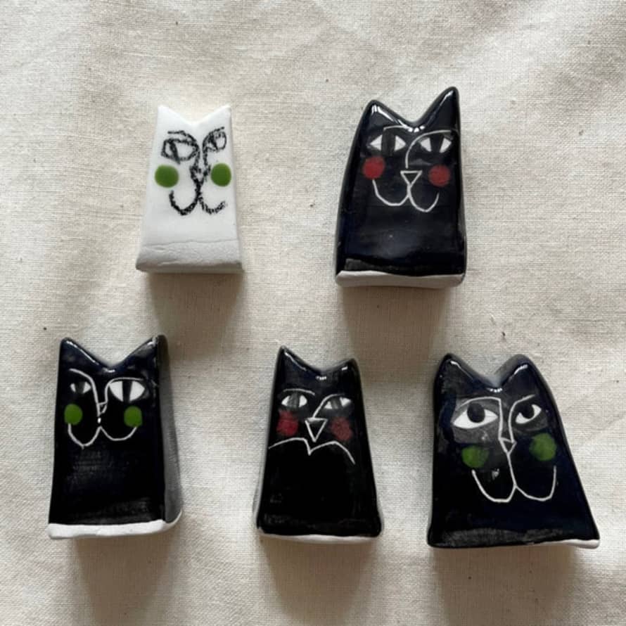 Anna Soba Small Ceramic Cats