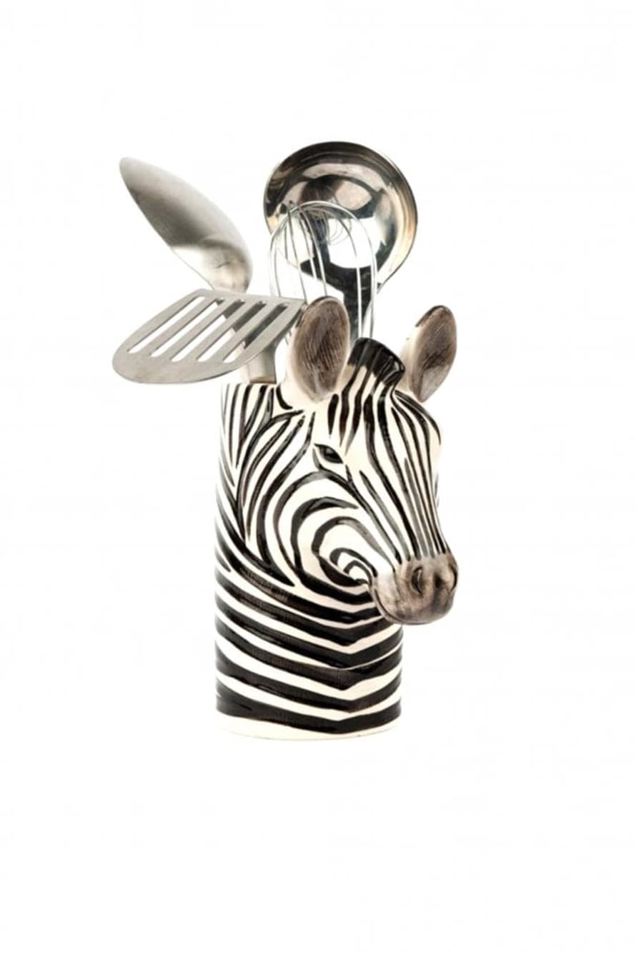 Quail Ceramics Zebra Utensil Pot