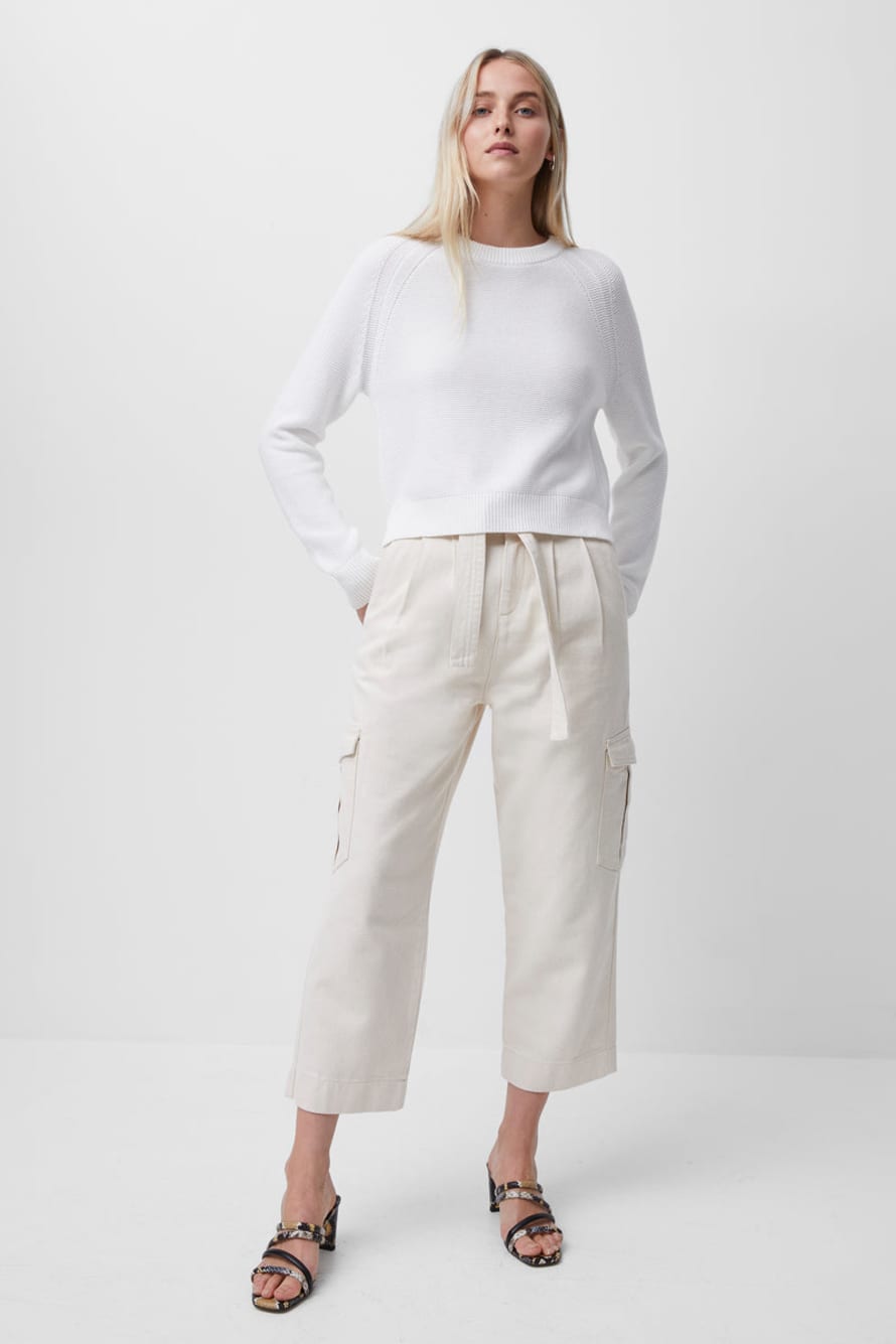 French Connection Lilly Mozart Crew Neck Jumper | Summer White