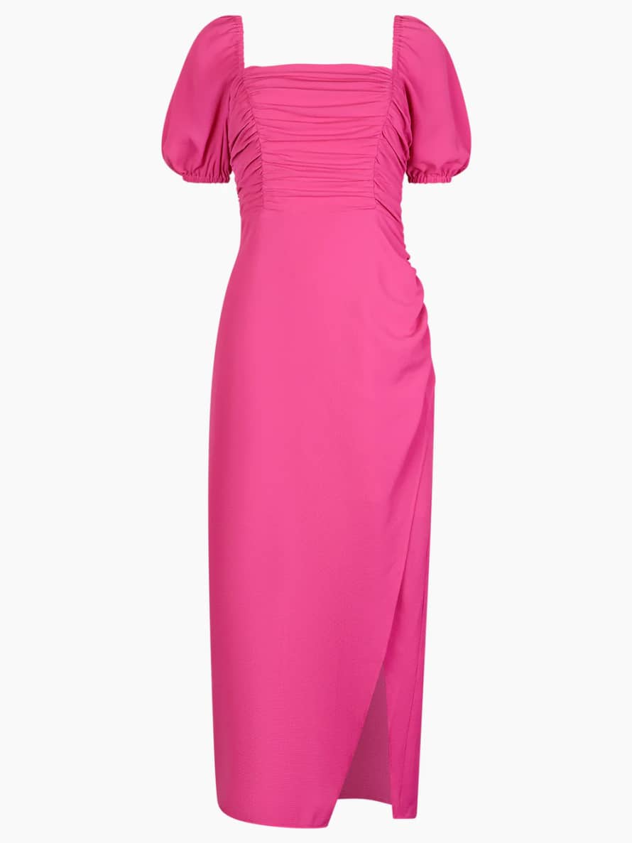 French Connection Wild Rosa Afina Verona Ruched Midi Dress