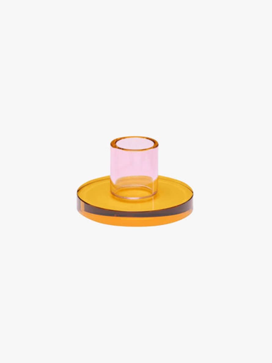Hubsch Astra Candleholder - Pink/orange