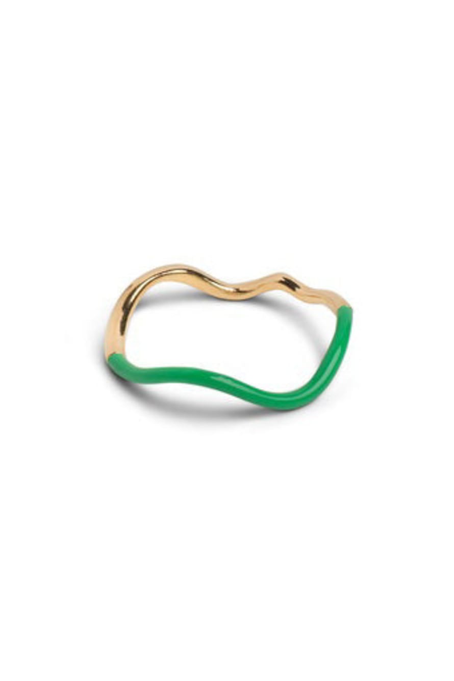 Enamel Copenhagen Sway Ring In Grass Green