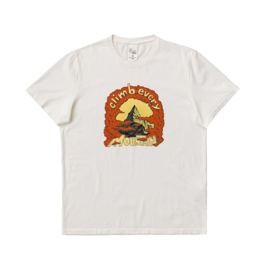 Nudie Jeans Roy Every Mountain Tee Chalk White