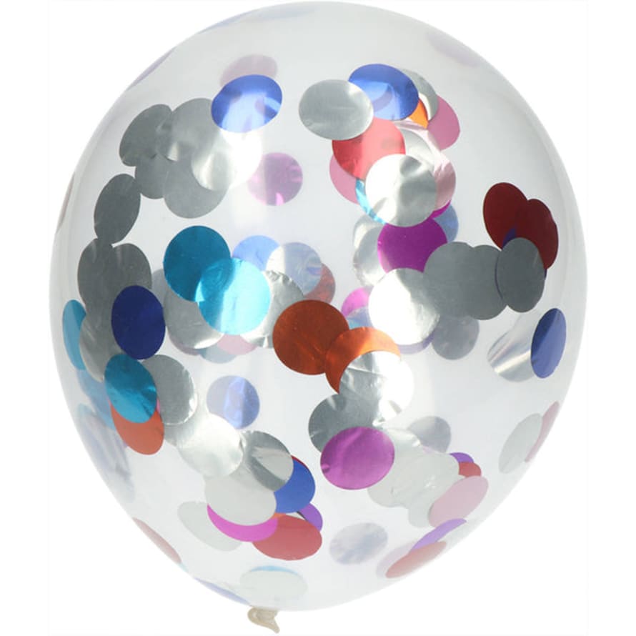 Folat Balloons With Coloured Foil Confetti 30 Cm - 4 Pieces