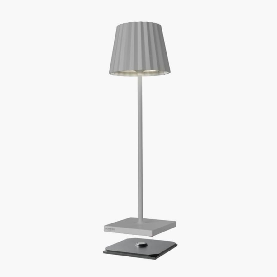 Sompex Cordless Splashproof LED Garden Table Lamp Troll 2.0 Grey