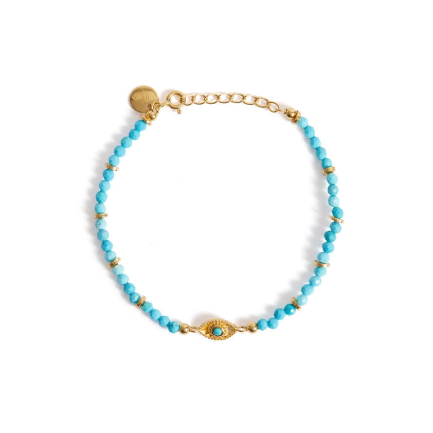 Rachel Entwistle Rays Of Light Bracelet Turquoise Gold