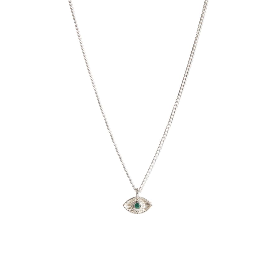 Rachel Entwistle Mini Rays Of Light Necklace Emerald Silver