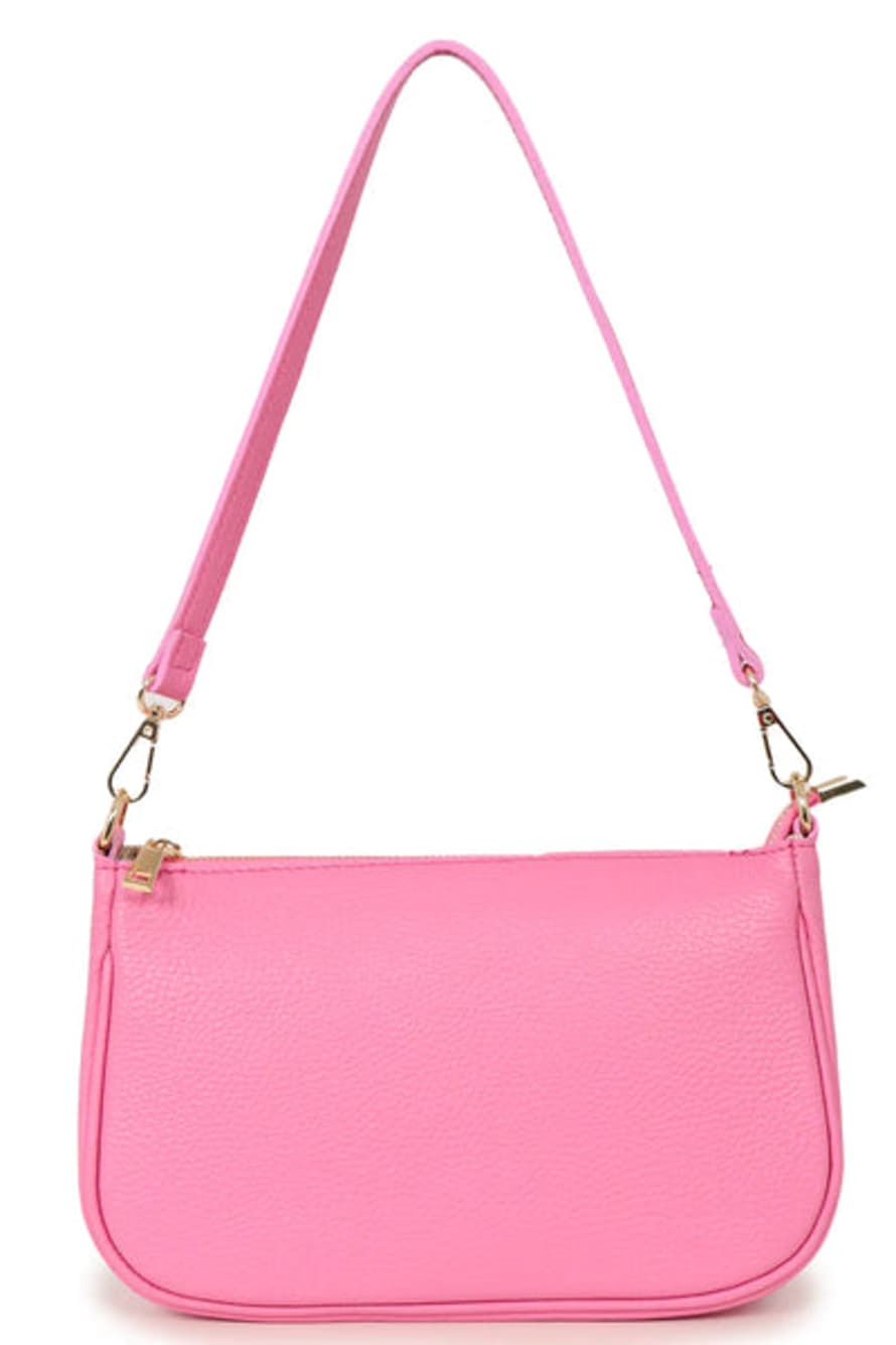 Miss Shorthair Msh - Hot Pink Italian Leather Baguette Bag