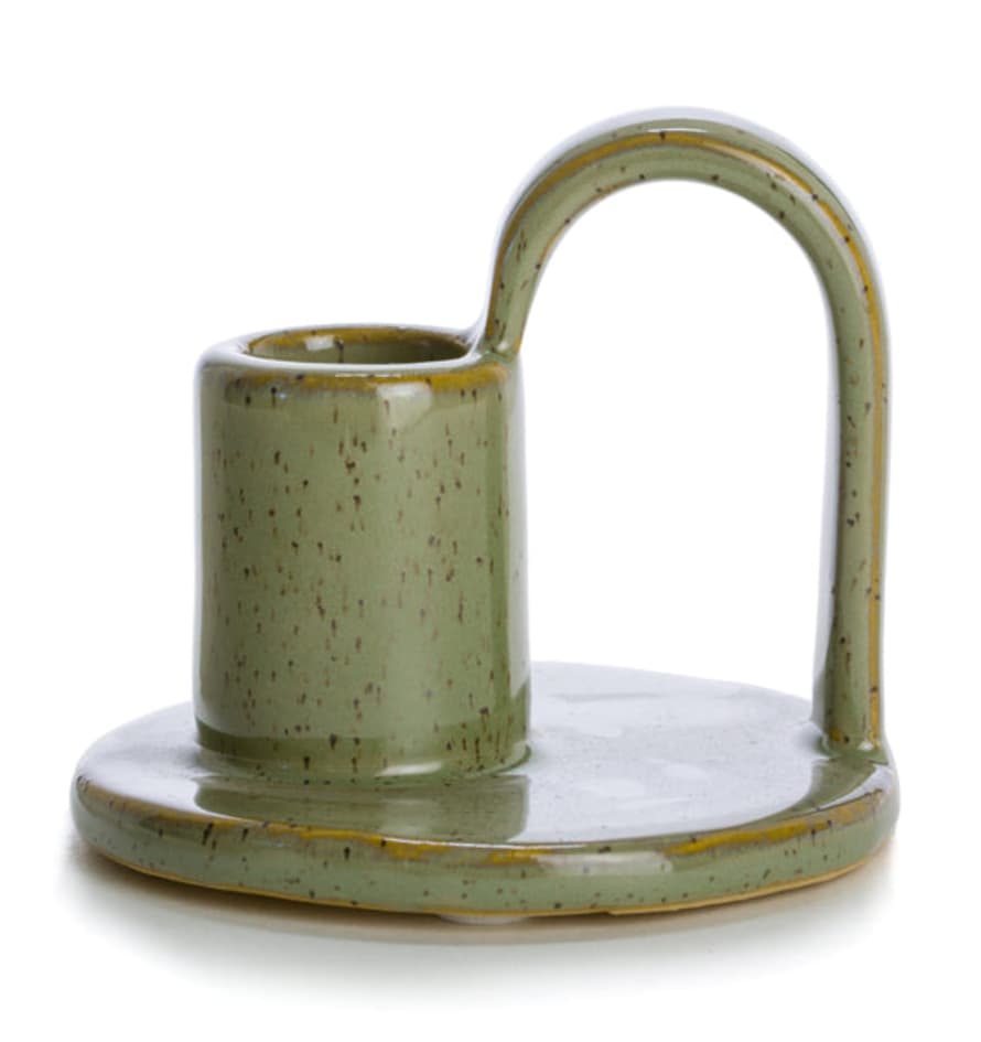 Rustik Lys Moon Candle Holder - Green
