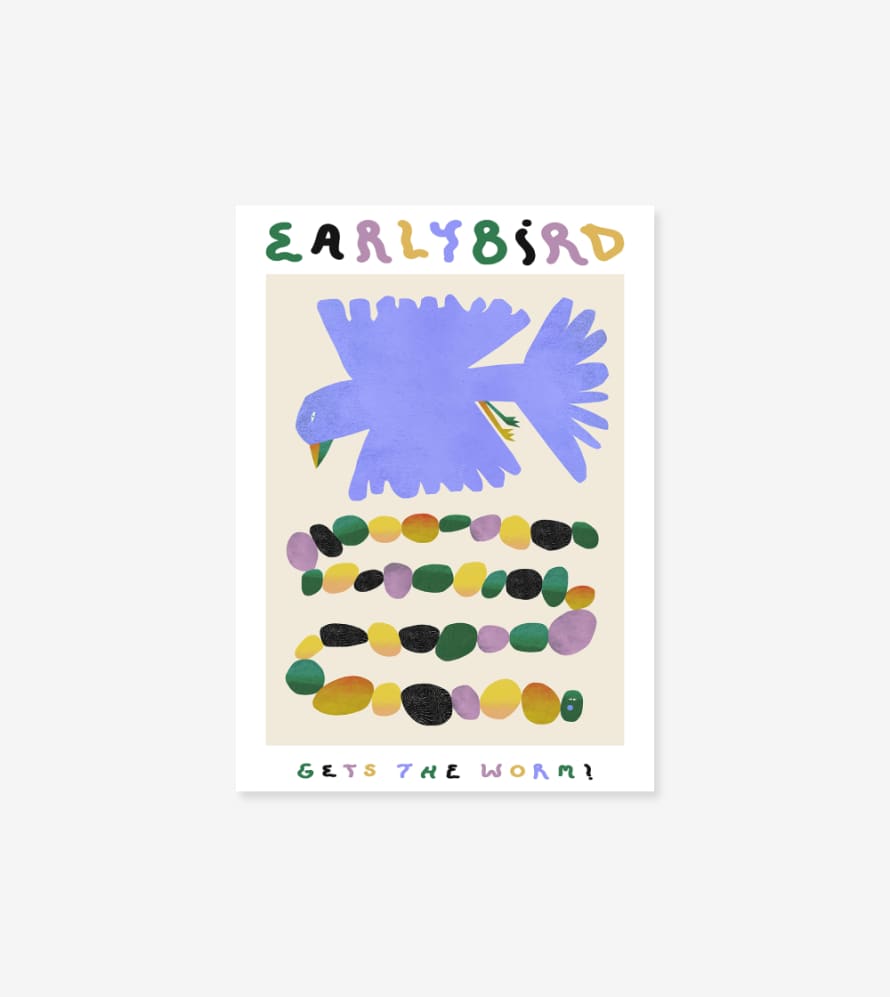 Paper Collective Early Birds Gets the Worm by Imogen Crosslando - 30x40 Poster