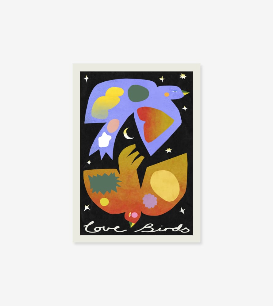 Paper Collective Love Birds by Imogen Crosslando - 30x40 Poster