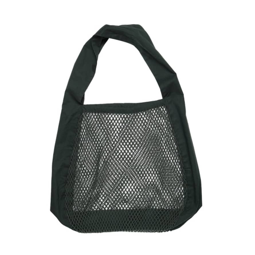 The Organic Company Organic Cotton Net Shoulder Bag In Dark Green