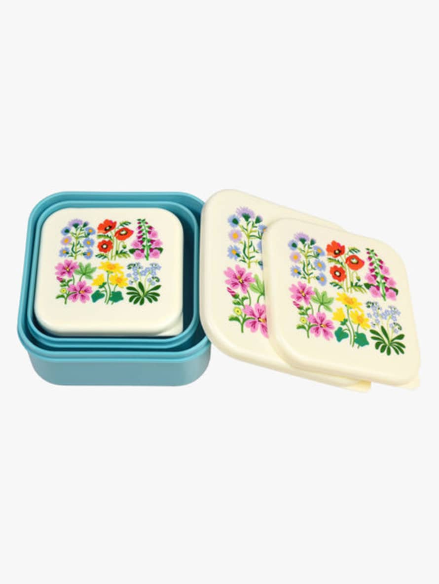 Rex London Wild Flowers Snack Boxes Set Of 3