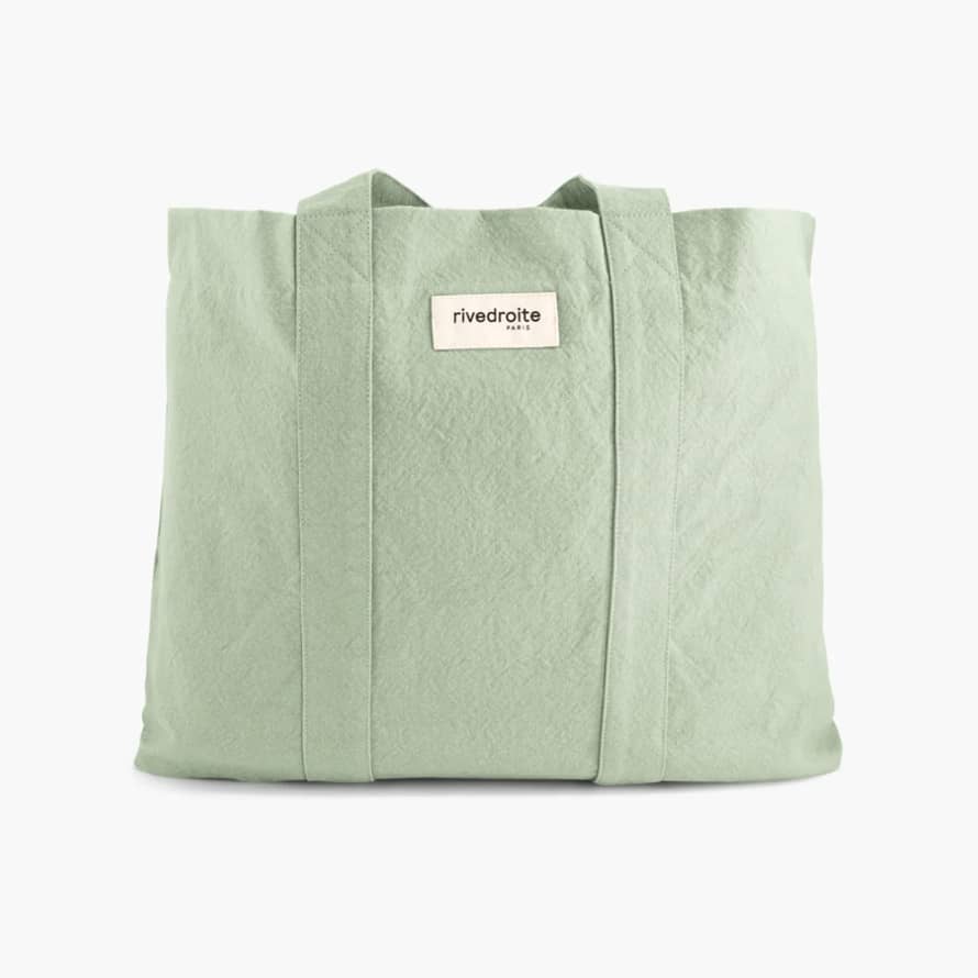 Rive Droite Marcel Mint Green Recycled Cotton Canvas Tote Bag