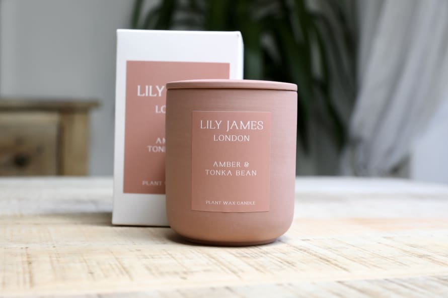 Lily James London Amber and Tonka Bean Candle  280g