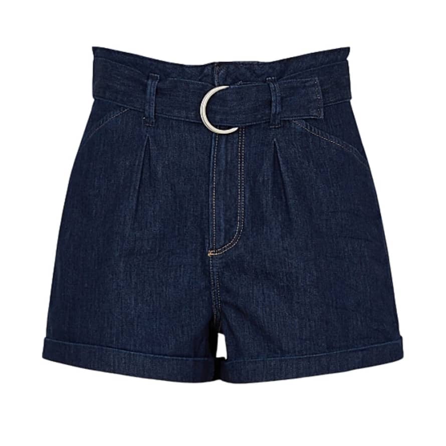 Paige  Blue Pleated Carly Shorts