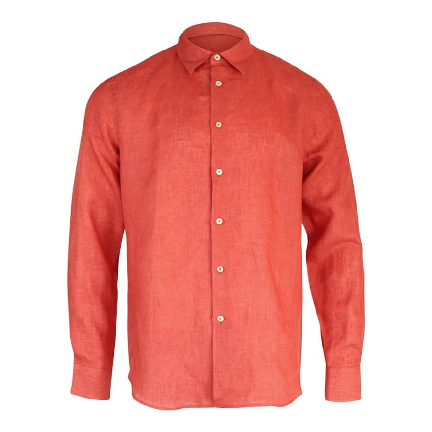 Paul Smith Menswear  Coral Regular Fit Linen Shirt
