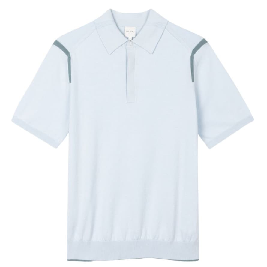 Paul Smith Menswear Light Blue Short Sleeve Sweater Polo