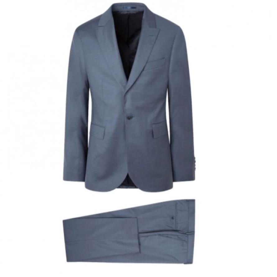 Hackett  Mid Blue Natural Stretch Twill Wool Suit