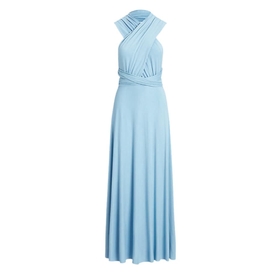 Ralph Lauren Womenswear  Dress Blue Wrap around Jersey Cocktail Dress