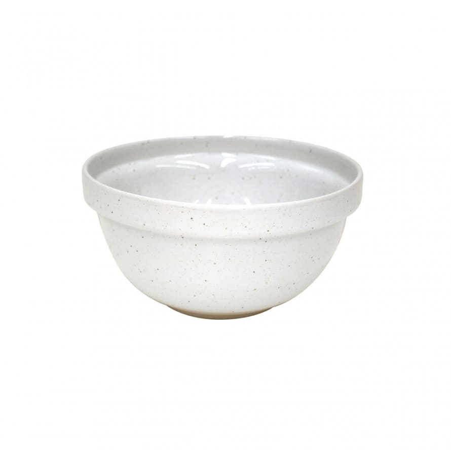 Off-White Stoneware Mixing Bowl