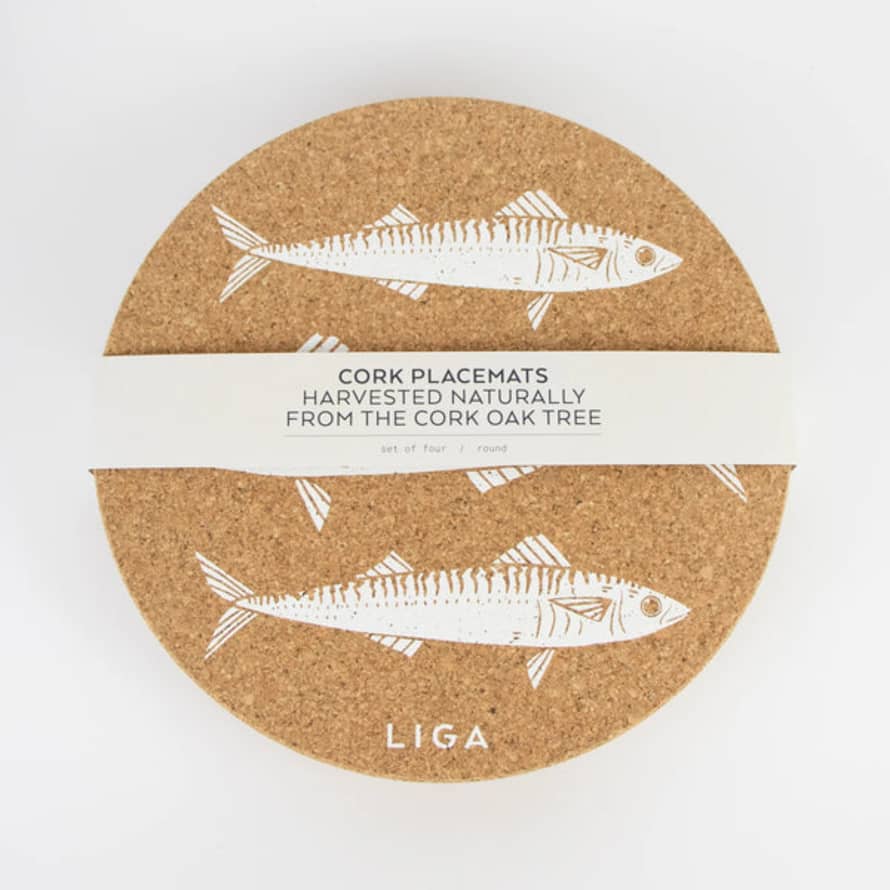 LIGA - Cork Placemat Set Of 4 - Mackerel