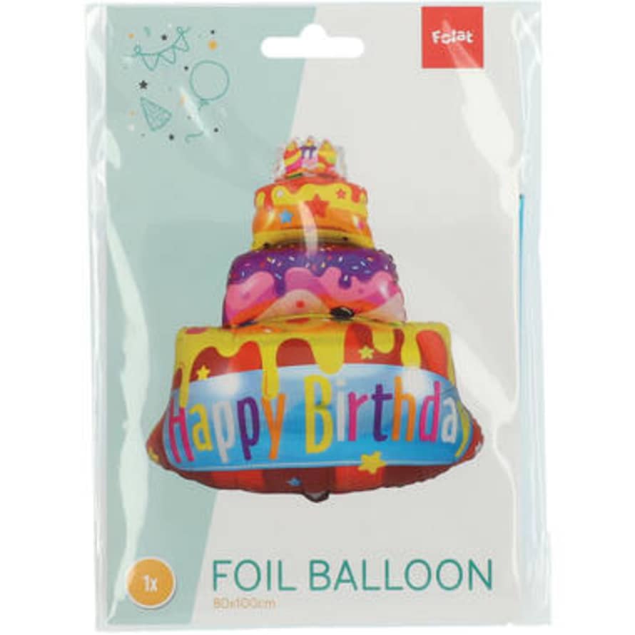 Folat Happy Birthday Cake Foil Balloon - 67x73 Cm