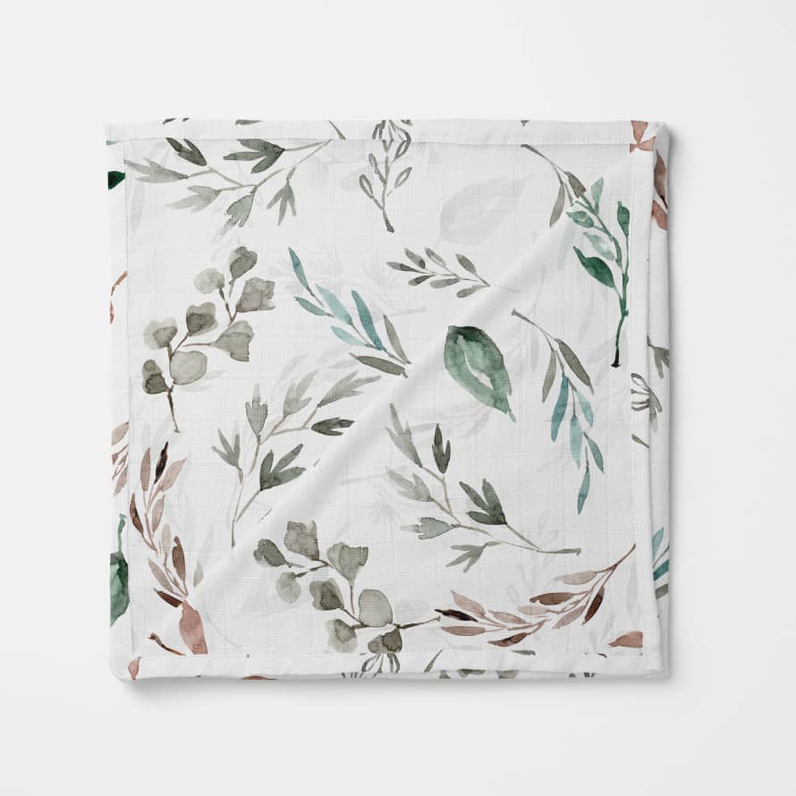 Banks-Lyon Botanical Printed Bamboo Baby Swaddle Blanket