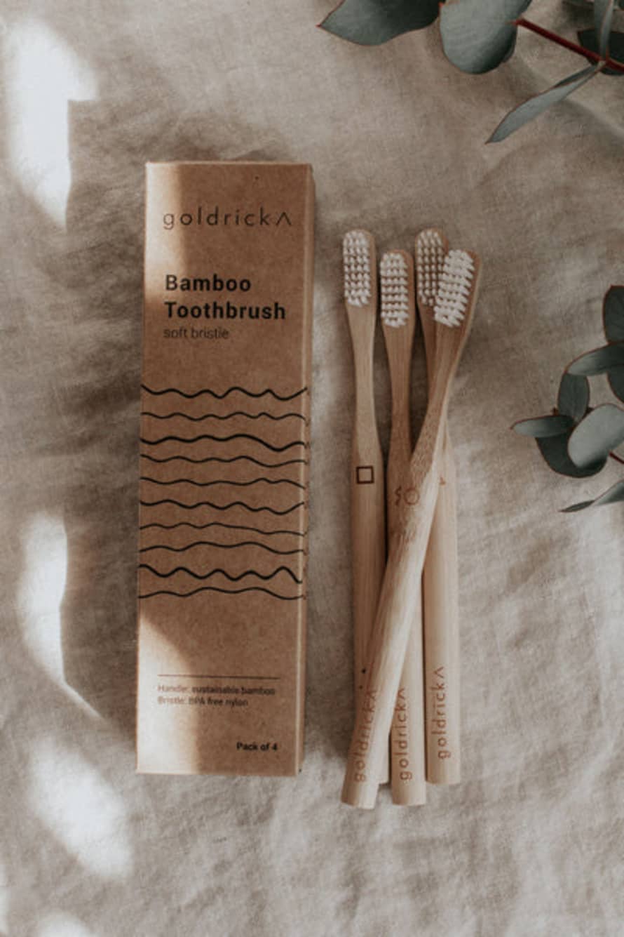 Goldrick Bamboo Toothbrush - 4 Pack